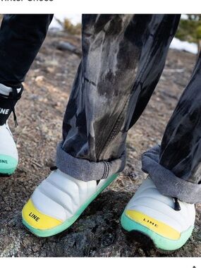 LINE Men’s Apres Bootie 1.0 Waterproof Snow Boots in White/Yellow/Green